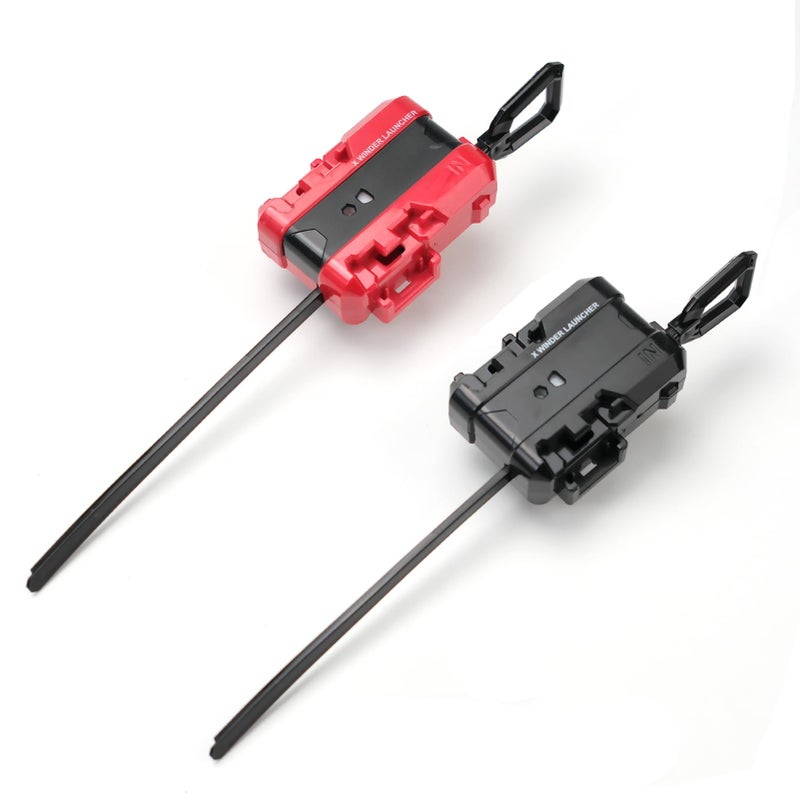AIBREAY 2 Pack X Winder Launcher X Gyro Launcher Set for Players Battles Only Work with X Series RightSpinning Tops Red Black - Image 2