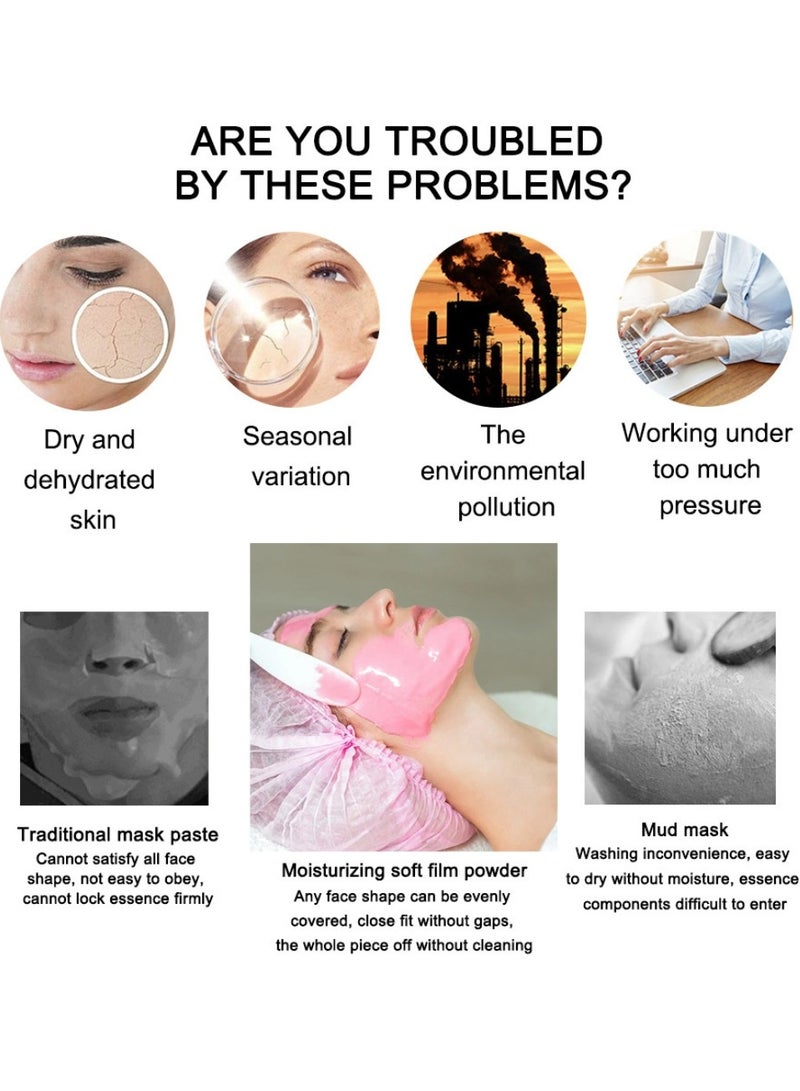 TONISABERY قناع الوجه البودرة القابل للتقشير من الذهب 24 قيراط مضاد للتجاعيد ومشدود ومرفوع، بودرة مرطبة شفافة لترطيب وتغذية قناع الوجه 20 جرام - Image 3