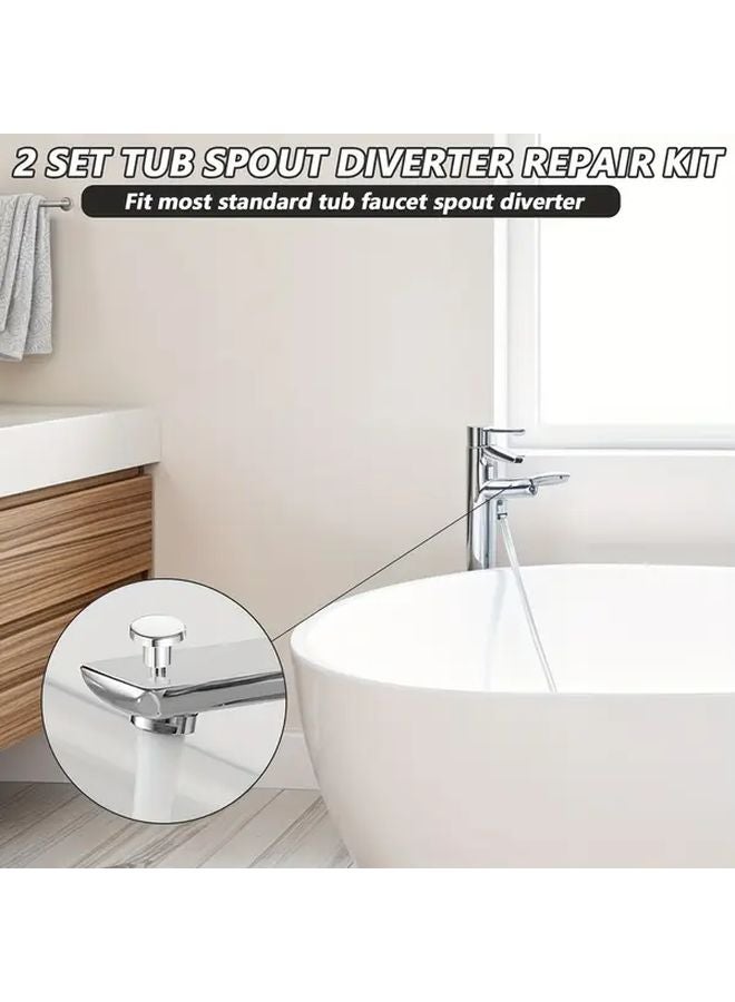 2 Set 6pcs Tub Spout Diverter Repair Kit With Valve Stems Cup Seals Gates - Image 3