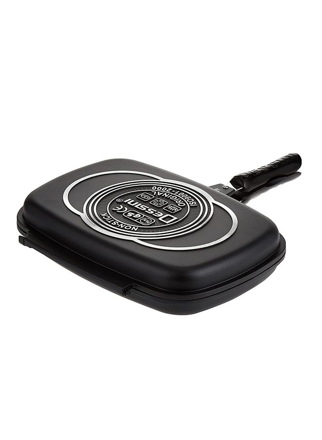 DESSINI Two Sided Double Grill Pressure Pan Black/Silver/Red 40cm - Image 3