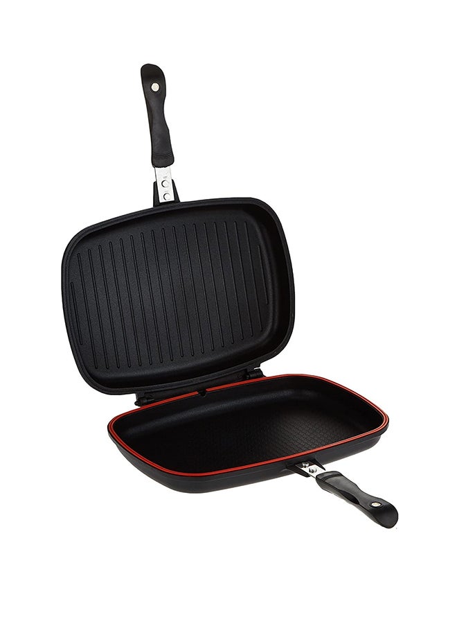 DESSINI Two Sided Double Grill Pressure Pan Black/Silver/Red 40cm - Image 4