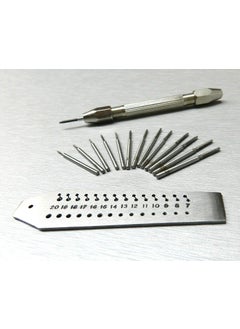 Oscar OSCAR Mini Tap and Die Set 14 Taps and Screw Plate and Pin Vise Set 0.7-2mm Jewelry Making by KHAMBATI (Silver)  - Image 1