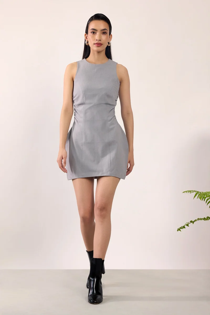 Virgio  Solid Viscose Stretch Bodycon Mini Dress for Women for Women | Best Price UAE