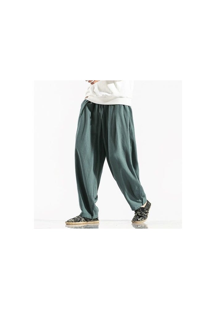 Summer Cotton and Linen Meditation Pants Thin Breathable Cool Zen Retro Linen Men's and Women's Chinese Style Comfortable Wide Leg Pants for Men - Image 1