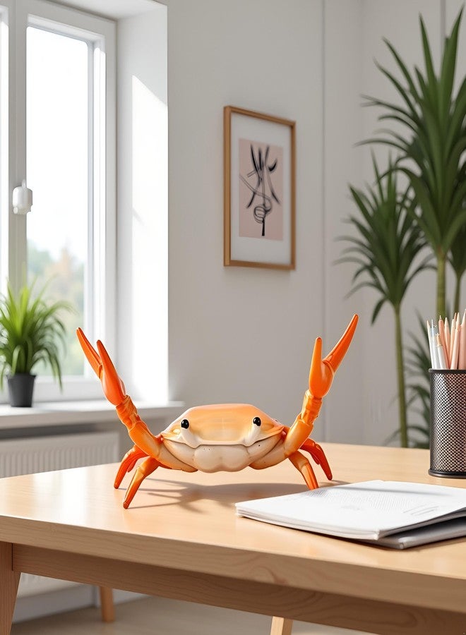 Tnyvm Orange Creative Crab Pen Holder Weightlifting Crabs Pen Stand Storage Rack, Office Desktop Decoration, Pencil Holders Desk Supplies Holders and Dispensers, Desk Accessories and Workspace Organizers - Image 3