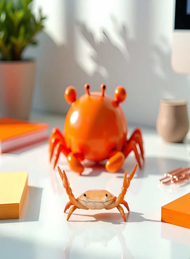 Tnyvm Orange Creative Crab Pen Holder Weightlifting Crabs Pen Stand Storage Rack, Office Desktop Decoration, Pencil Holders Desk Supplies Holders and Dispensers, Desk Accessories and Workspace Organizers - Image 4