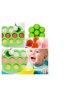 BLOOMING TIME Silicone Baby Food Freezer Tray with Lid - Green  - Image 5