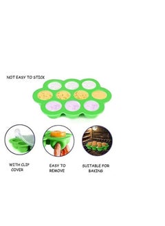 BLOOMING TIME Silicone Baby Food Freezer Tray with Lid - Green  - Image 3