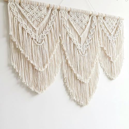 Achart Macrame Wall Hanging Large- Boho Wall Decor- large wall art- Wall Decor Living Room- Macrame Tapestry Boho Decor for Bedroom (Beige-H) - Image 4