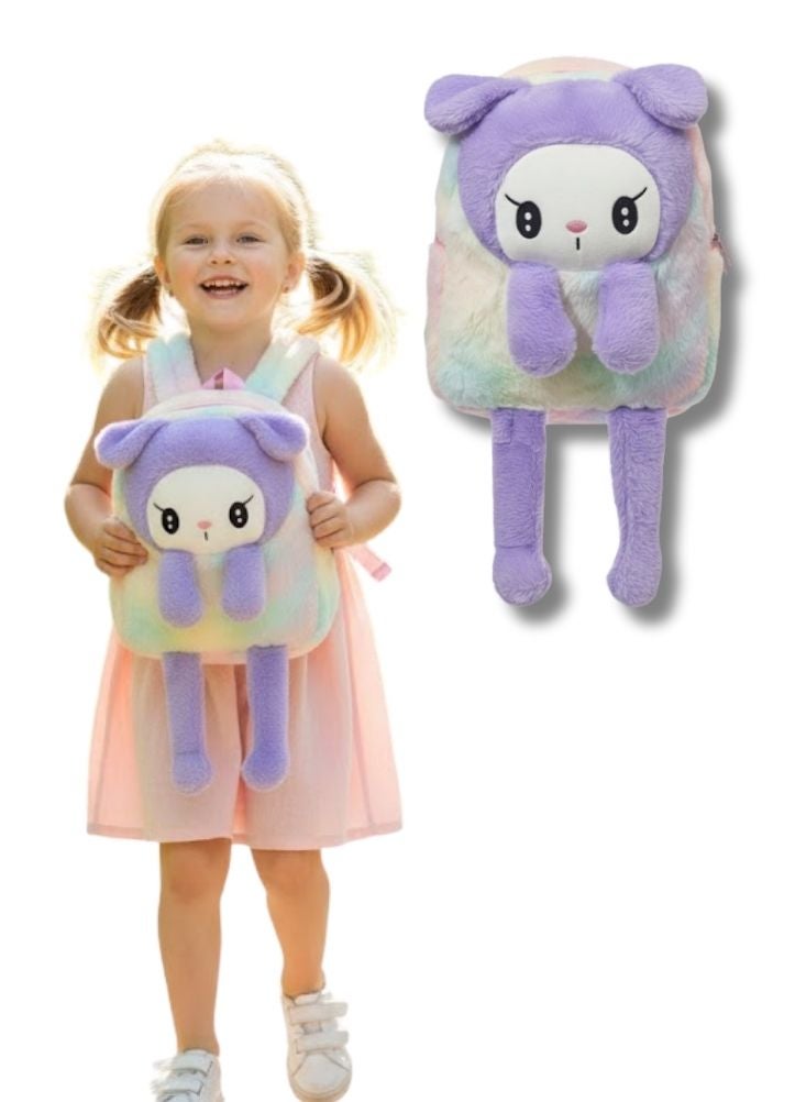 بريميم حقيبة ظهر كورومي ثلاثية الأبعاد للأطفال - حقيبة مدرسية ناعمة محشوة على شكل حيوان كرتوني، حقيبة ظهر خفيفة الوزن ولطيفة للبنات - Image 1