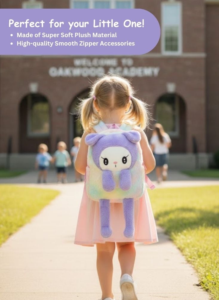 بريميم حقيبة ظهر كورومي ثلاثية الأبعاد للأطفال - حقيبة مدرسية ناعمة محشوة على شكل حيوان كرتوني، حقيبة ظهر خفيفة الوزن ولطيفة للبنات - Image 3