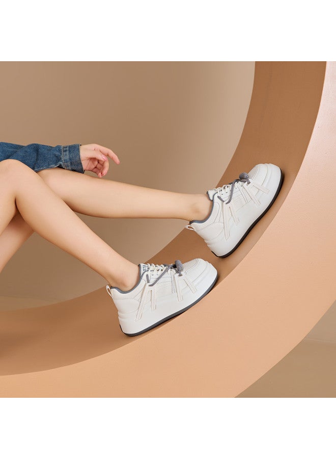 St&Sat Saturday Height-increasing Platform Lace-up Spring Casual Shoes, Versatile Breathable Comfortable Athletic Sneakers For Women - Image 5