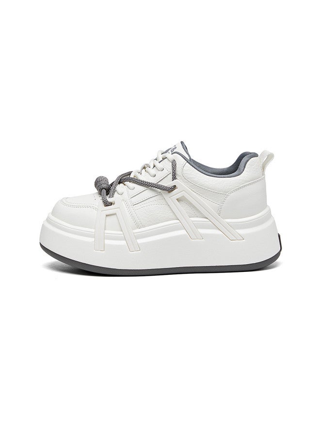 St&Sat Saturday Height-increasing Platform Lace-up Spring Casual Shoes, Versatile Breathable Comfortable Athletic Sneakers For Women - Image 3