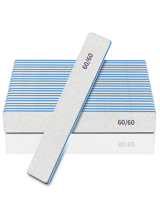 BLESWIN Nail Filesnail File For Acrylic Nails 12Pcs 60/60 Grit Nail Files Emery Boards For Acrylic Nails Jumbo File Washable Thick Professional Square Nail File Manicure Tools For Nail Tech - Image 1