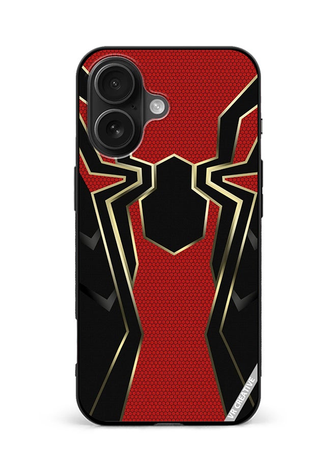 Protective Case Cover For Apple iPhone 16 Spiderman Vector Design Multicolour