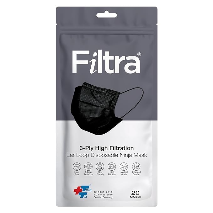 Filtra ® 3-Ply Ear Loop Surgical Mask - High Filtration | Breathable | Hypoallergenic | Ergonomic | Fluid Repellent - Image 2