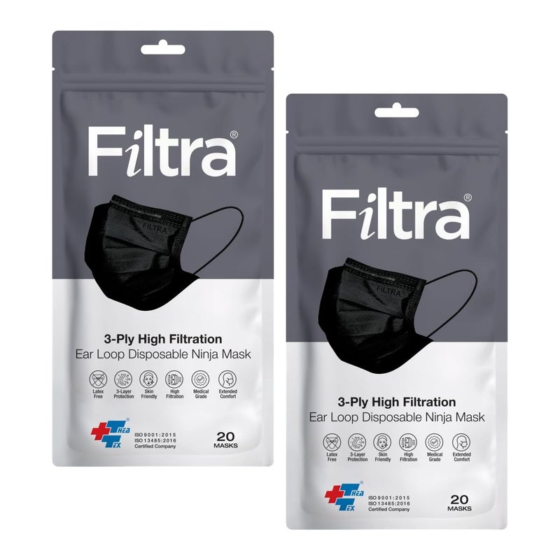 Filtra ® 3-Ply Ear Loop Surgical Mask - High Filtration | Breathable | Hypoallergenic | Ergonomic | Fluid Repellent - Image 1