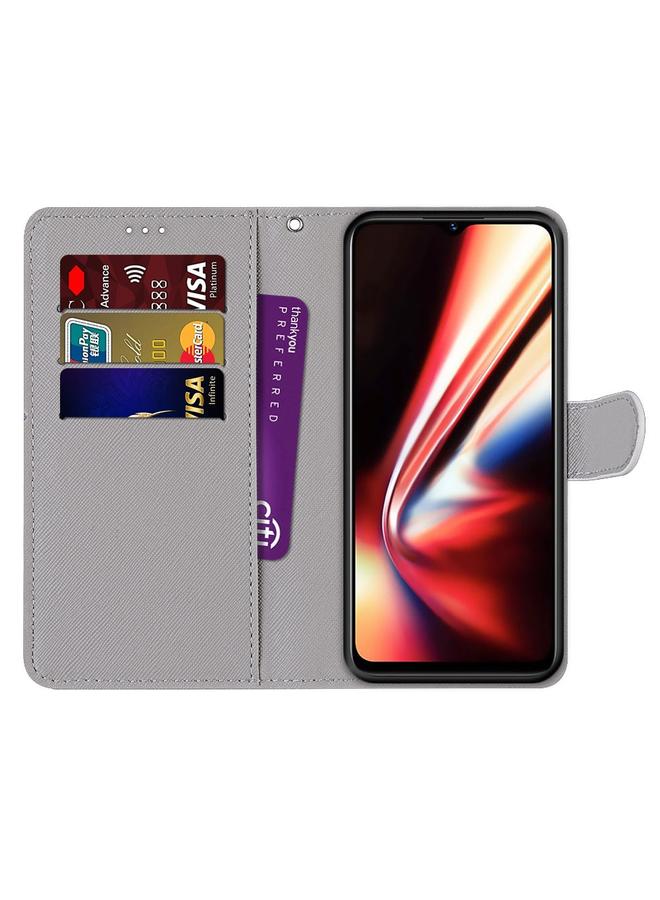 S-TOP Case For OPPO Realme 5 / 5s / 5i / C3 / C3i / 6i / Narzo10 / 10A / 20A Coloured Drawing Cross Texture Horizontal Flip PU Leather Case with Holder & Card Slots & Wallet & Lanyard - Image 3