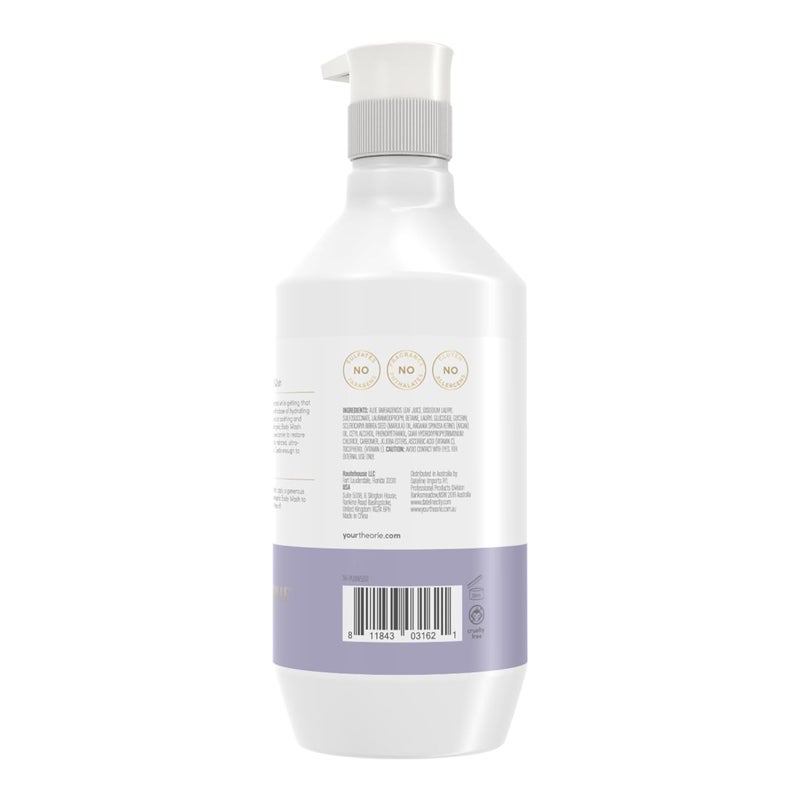 Theorie Hypoallergenic Body Wash Made With Aloe Vera Argan Oil Sesame Oil Marula Oil FragranceFree Suited for All Skin Types Pump Bottle 500mL - Image 2