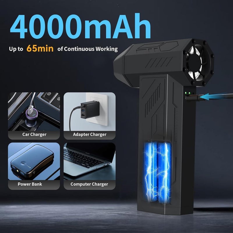 WERTYI 130000 RPM Electric Air Duster for Deep Cleaning, 4-Speed Adjustment Low maintenance - Image 3