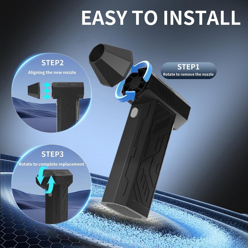 WERTYI 130000 RPM Electric Air Duster for Deep Cleaning, 4-Speed Adjustment Low maintenance - Image 5