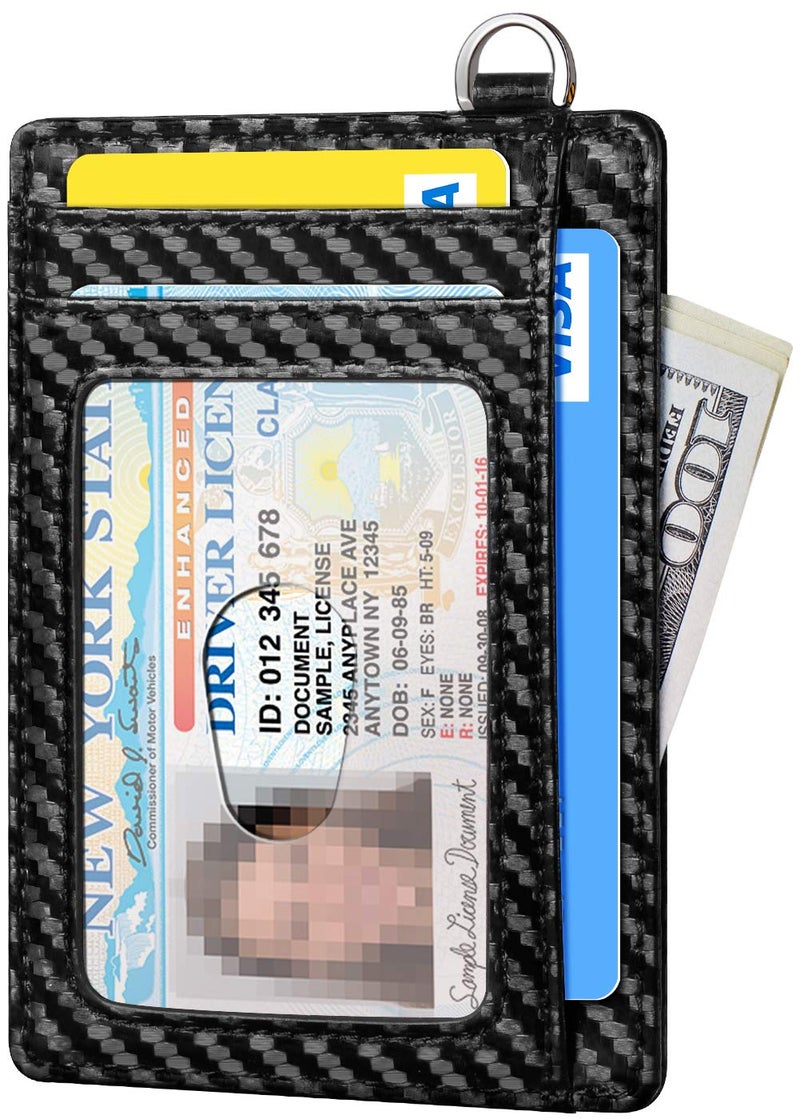 FurArt محفظة فورا آرت النحيفة البسيطة، محافظ جيب أمامية، حجب RFID، حامل بطاقات ائتمان للرجال - أسود - Image 2