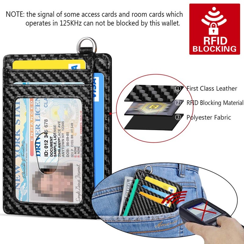 FurArt محفظة فورا آرت النحيفة البسيطة، محافظ جيب أمامية، حجب RFID، حامل بطاقات ائتمان للرجال - أسود - Image 5
