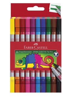 10-Piece Double Ended Felt Tip Pens Multicolour