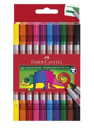 10-Piece Double Ended Felt Tip Pens Multicolour - pzsku/Z2DF3164AF60BDA25CABDZ/45/_/1654177668/a93aa5e4-1d11-4196-a33a-a108b09af852