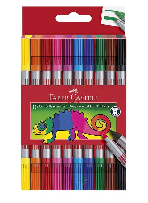 10-Piece Double Ended Felt Tip Pens Multicolour