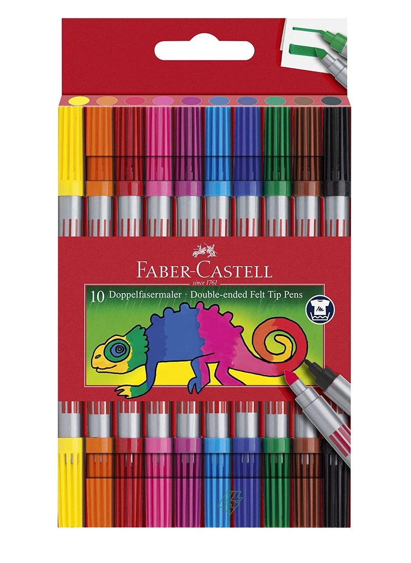 FABER-CASTELL - 10-Piece Double Ended Felt Tip Pens Multicolour - Image 1