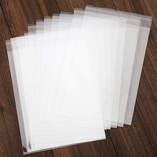 NObranded 100 pcs Clear 5" x 7" Self Seal Cello Cellophane Bags Resealable Poly Bags 2.8 mils for Cookie, Candy, Gift Bakery, Prints, Photos, Cards & Envelopes, Party Decorative - Image 2