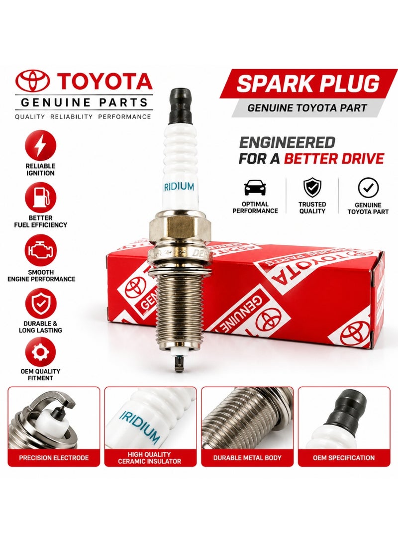 Toyota Genuine Iridium Spark Plug | OEM Quality Replacement | Reliable Ignition, Smooth Engine Performance & Fuel Efficiency | Durable Long-Life Spark Plug - Image 1