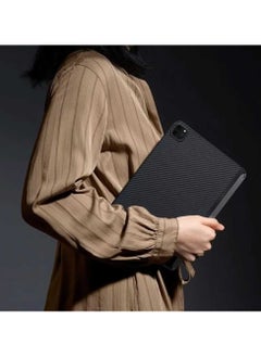 PITAKA MagEz Case 2 for iPad Pro 11" / Smooth-Textured Surface for Comfortable Grip / Easily Attach and Charge Your Apple Pencil / Ultra-Slim and Lightweight - Black/Gray Twill  - Image 4
