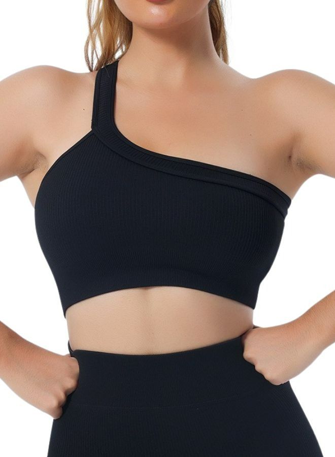 Mei Stylish Women's Seamless One Shoulder Gym Fitness Sports Workout Yoga Crop Bra Top - Image 1