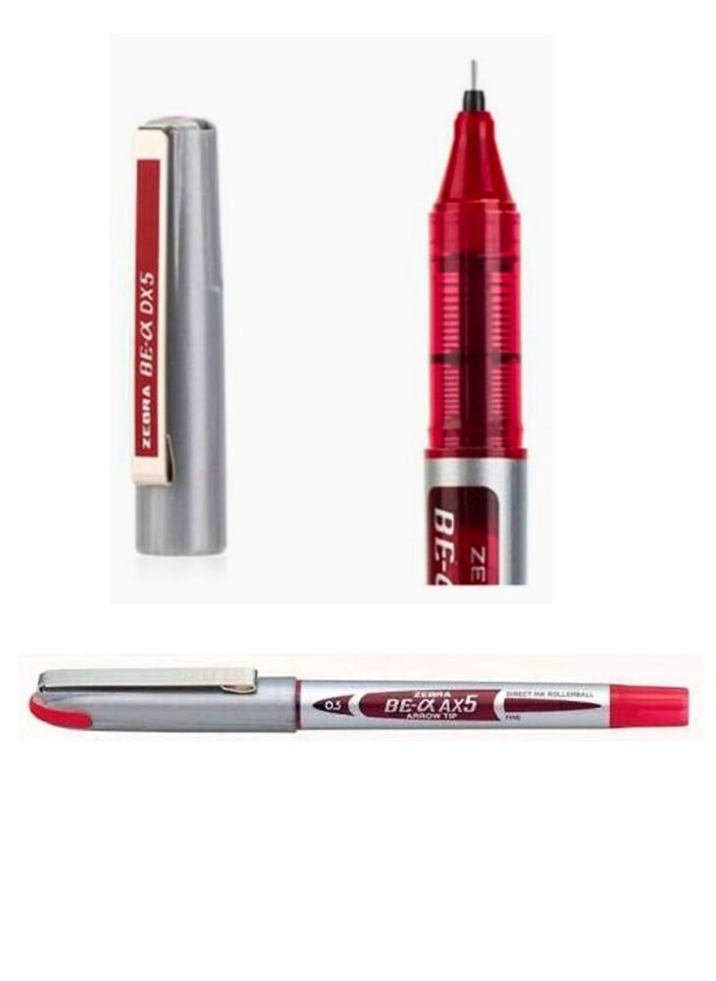 ZEBRA Zebra Dx5 Liquid Ink Rollerball Pen - Red - Pack of 10  - Image 3