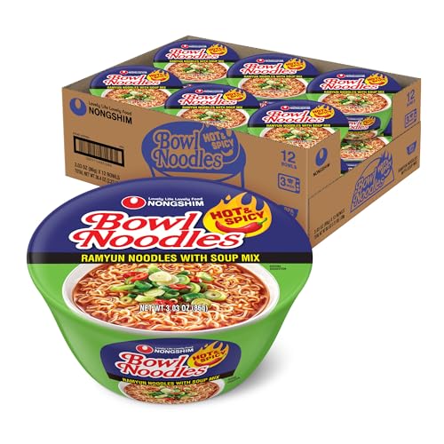 Nongshim Ramen Noodles Gourmet Instant Ramen bowl Premium Microwavable Noodle Soup Hot  Spicy 303 Ounce Pack of 12 - Image 1