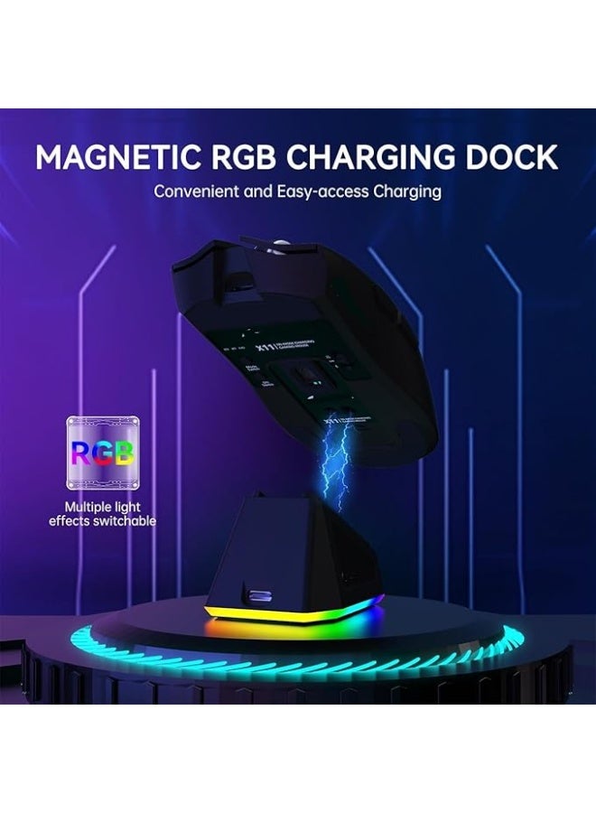 Attack Shark Lightweight Wireless Gaming Mouse For Attack Shark With RGB Charging Dock And Grip Tape Tri-Mode-2.4G USB-C Wired BT 22K DPI PAW3311 Optical Sensor HUYU Switch - Image 4