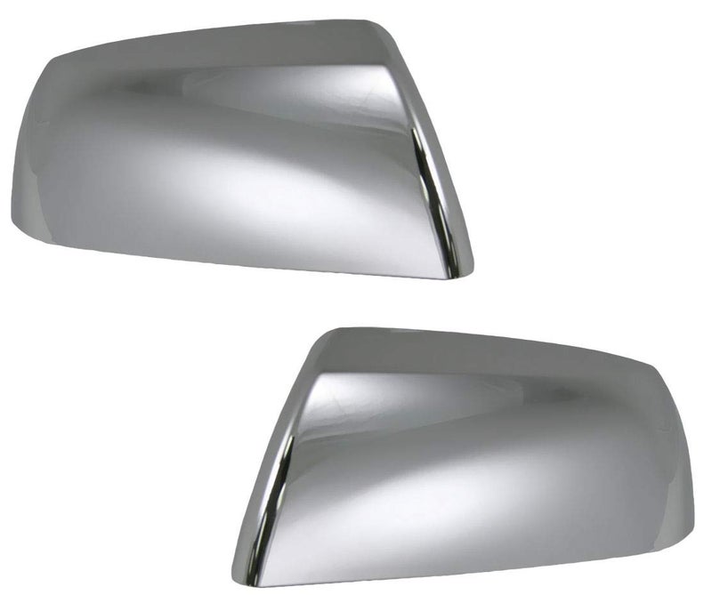 TRQ 2 Piece Driver and Passenger Side Set Mirror Cap Set Chrome Compatible with 20082013 Toyota Sequoia 20072013 Tundra