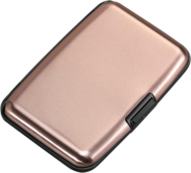 ELFISH RFID Blocking Credit Card Protector Aluminum ID Case Hard Shell Business Card Holders Metal Wallet for Men or Women（Champagne Gold - Image 4