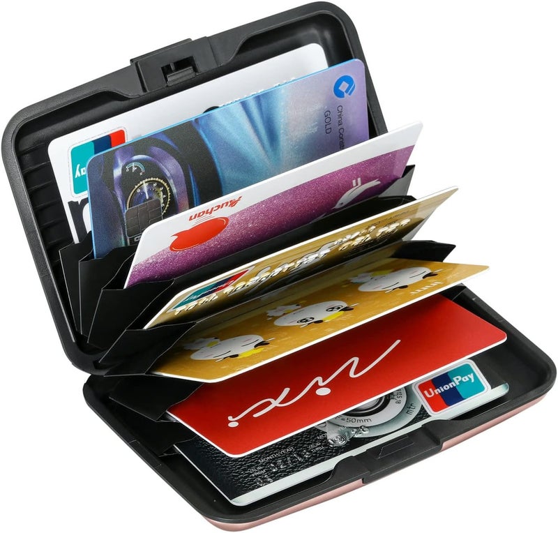 ELFISH RFID Blocking Credit Card Protector Aluminum ID Case Hard Shell Business Card Holders Metal Wallet for Men or Women（Champagne Gold - Image 5