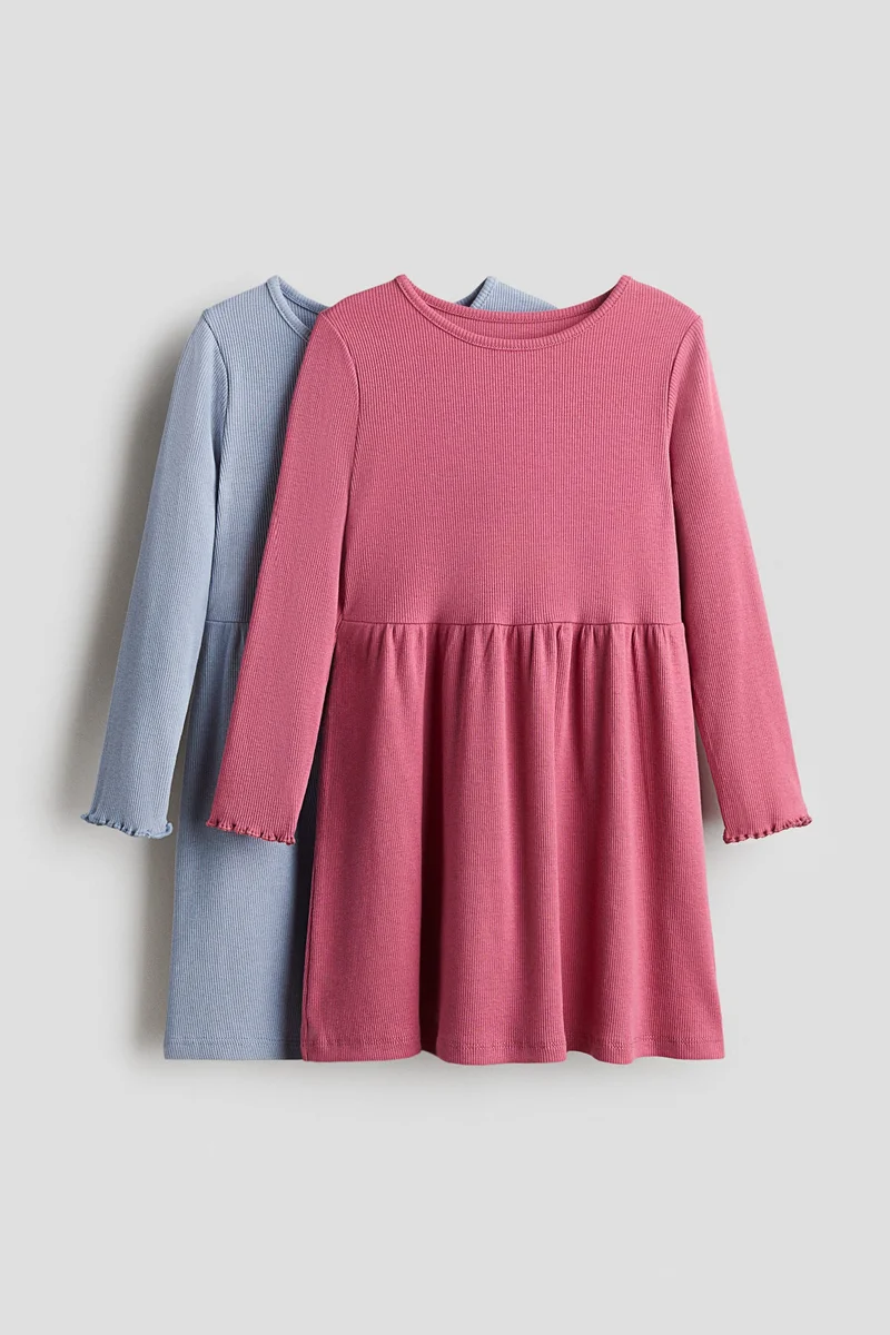 H&M 2-pack ribbed cotton dresses