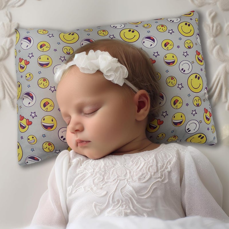 KRADYL KROFT Toddler Pillow with 100 Cotton Removable Cover 20 X 15 Inches Children Pillows Baby Pillows Smiley - Image 2