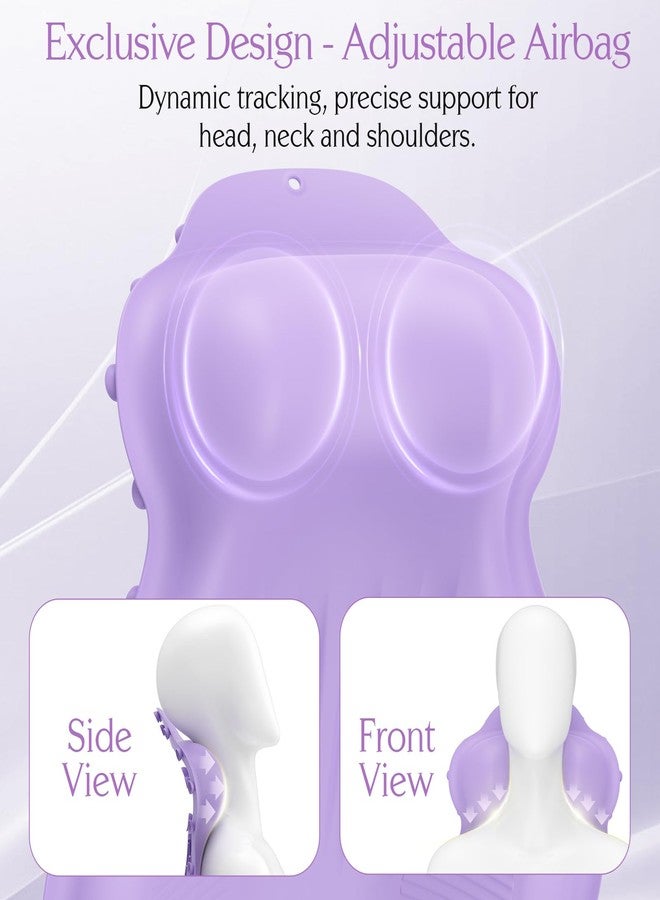 kixcvdm Silicone Bath Pillow, New Material Bath Pillows for Tub Head Neck and Back Support, Bath Tub Pillow with 4D Press Inflatable Airbag and Non-Slip Strong Suction Cups, Quick-Drying, Easy to Store,Purple - Image 2