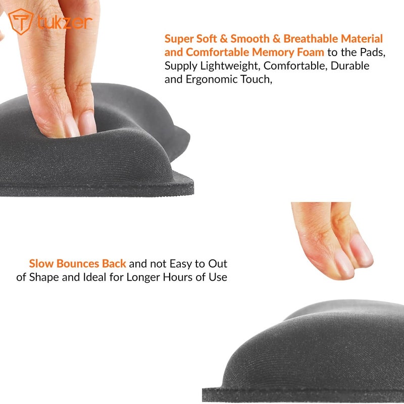 tuKZer Wrist Rest Pad, Mouse Wrist Cushion Support for Office Upgrade Enlarge Gel Memory Foam Set Keyboard for Computer, Laptop, Mac; Comfortable, Lightweight for Easy Typing Pain Relief | Slate Grey - Image 4