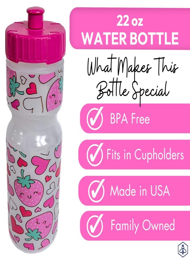 50 Strong | Kids BPA-Free Sports Water Bottle, 22 oz, Strawberries - Image 3