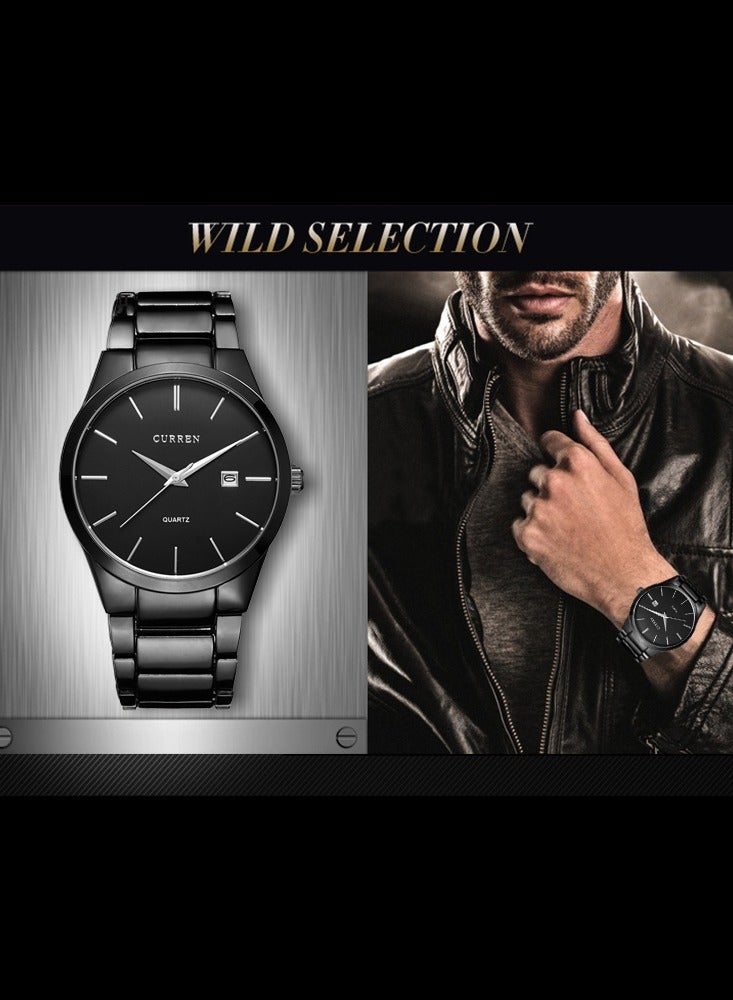 CURREN CURREN Fashion Simple Mens Watch Slim Steel Strap Waterproof Wristwatch for Men Quartz Business Watches Male Calendar Clock - Image 2