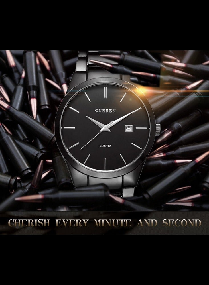 CURREN CURREN Fashion Simple Mens Watch Slim Steel Strap Waterproof Wristwatch for Men Quartz Business Watches Male Calendar Clock - Image 4