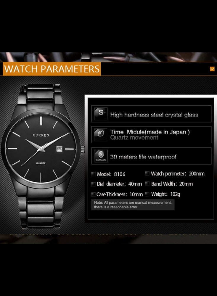 CURREN CURREN Fashion Simple Mens Watch Slim Steel Strap Waterproof Wristwatch for Men Quartz Business Watches Male Calendar Clock - Image 5