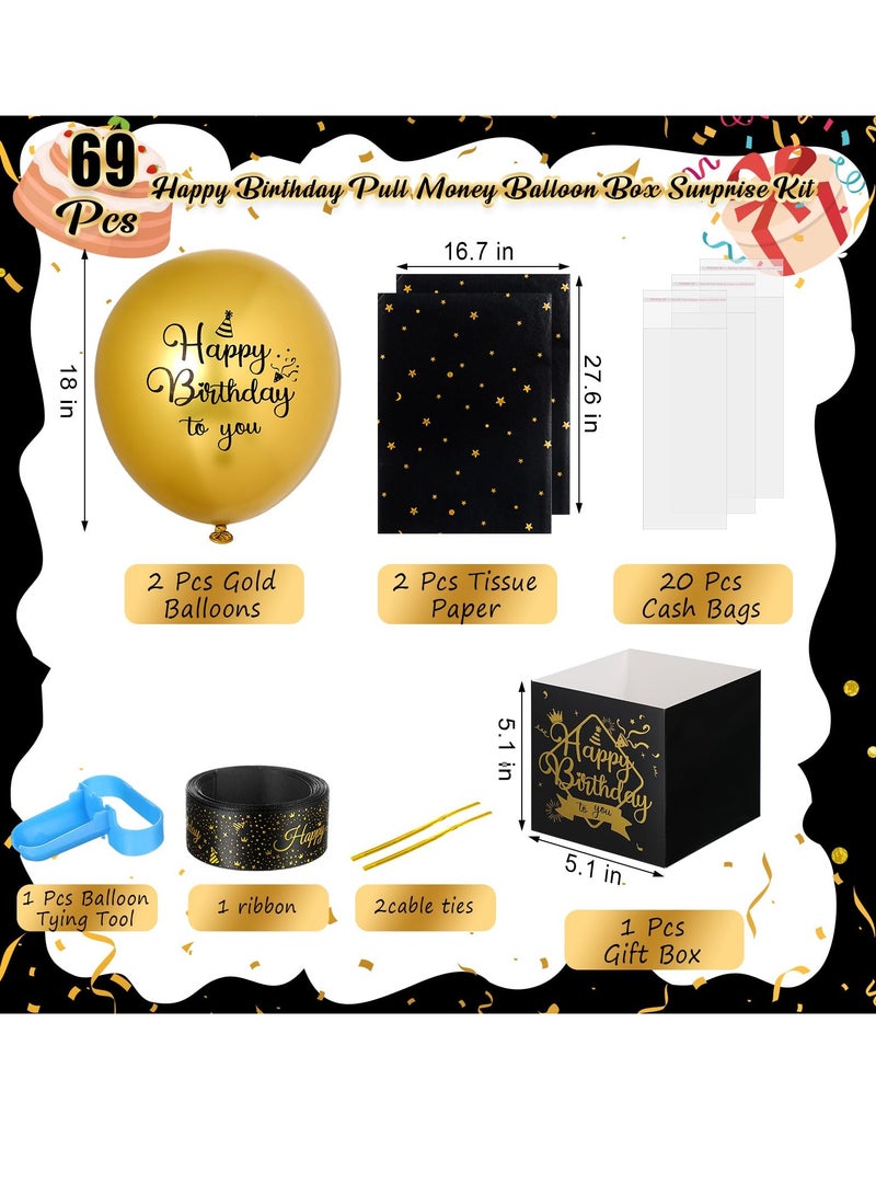 Excefore Money Box for Cash Gift Pull, for Cash Birthday Funny Pull Money Balloon Surprise Kit, Money Gift Box Pull, Balloon Surprise kit, Money Pull Out Gift Box for Wife, Girlfriend, Mother, Friend - Image 2